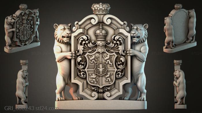 Гербы фентези (GRI_006243) 3D модель для ЧПУ станка
