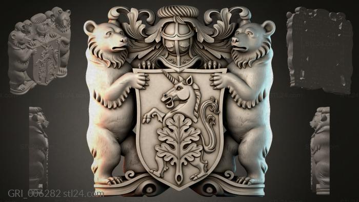 Гербы фентези (GRI_006282) 3D модель для ЧПУ станка