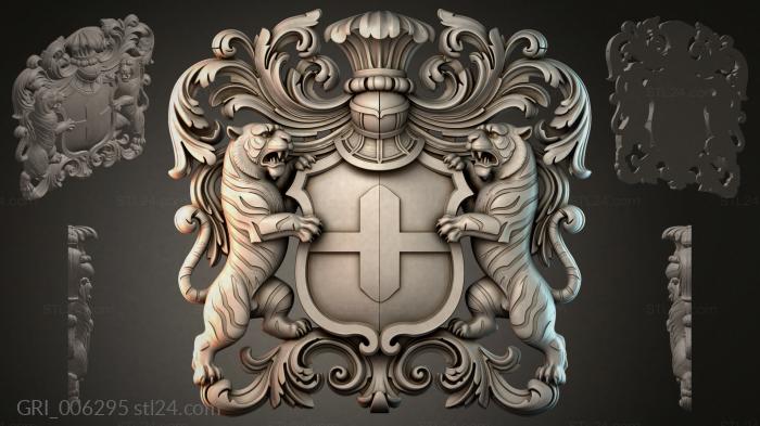 Гербы фентези (GRI_006295) 3D модель для ЧПУ станка