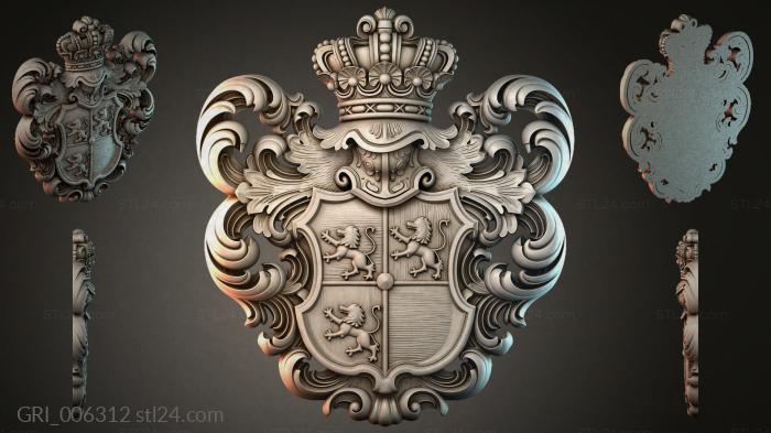 Гербы фентези (GRI_006312) 3D модель для ЧПУ станка