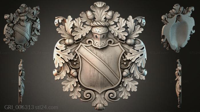 Гербы фентези (GRI_006313) 3D модель для ЧПУ станка