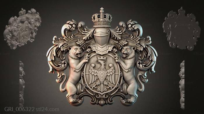 Гербы фентези (GRI_006322) 3D модель для ЧПУ станка