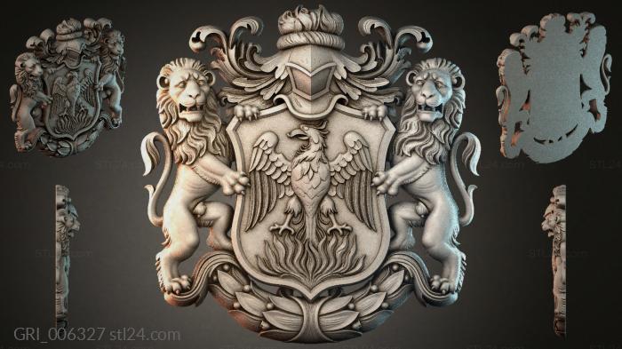 Гербы фентези (GRI_006327) 3D модель для ЧПУ станка