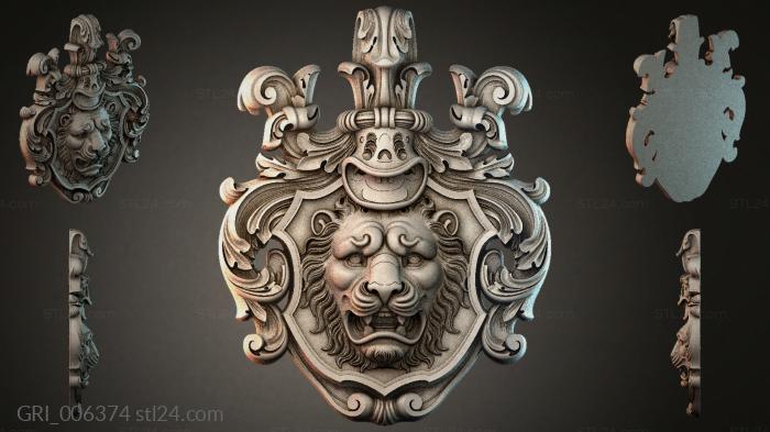 Гербы фентези (GRI_006374) 3D модель для ЧПУ станка