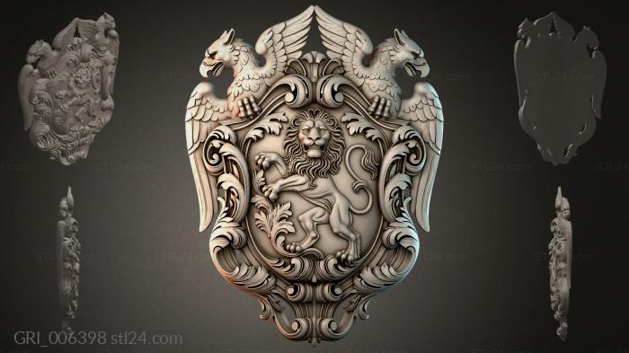 Гербы фентези (GRI_006398) 3D модель для ЧПУ станка