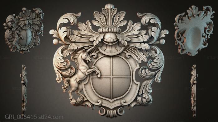 Гербы фентези (GRI_006415) 3D модель для ЧПУ станка