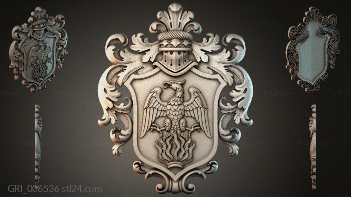 Гербы фентези (GRI_006536) 3D модель для ЧПУ станка
