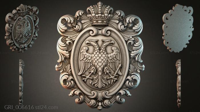 Гербы фентези (GRI_006616) 3D модель для ЧПУ станка