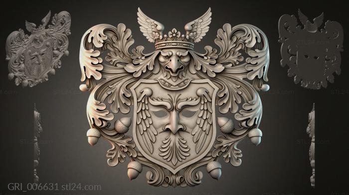 Гербы фентези (GRI_006631) 3D модель для ЧПУ станка