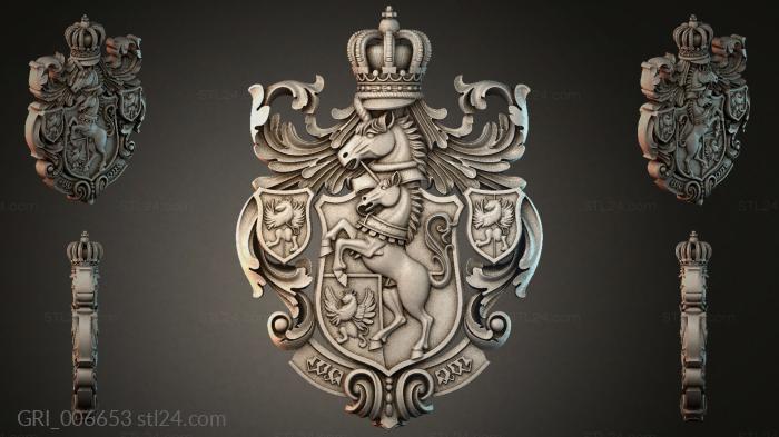 Гербы фентези (GRI_006653) 3D модель для ЧПУ станка