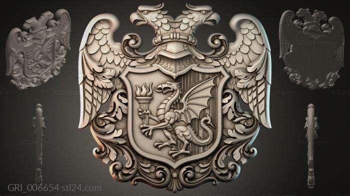 Гербы фентези (GRI_006654) 3D модель для ЧПУ станка