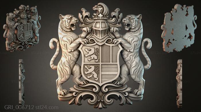 Гербы фентези (GRI_006712) 3D модель для ЧПУ станка