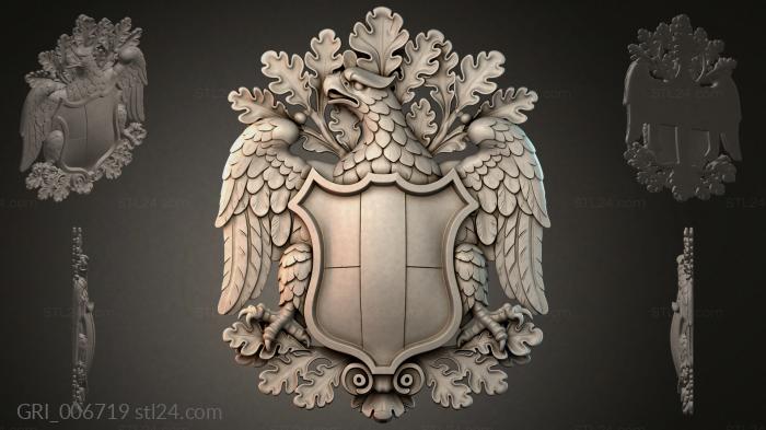 Гербы фентези (GRI_006719) 3D модель для ЧПУ станка