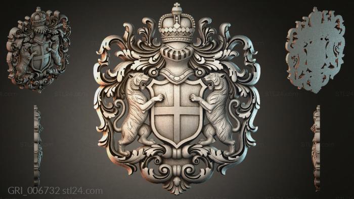 Гербы фентези (GRI_006732) 3D модель для ЧПУ станка