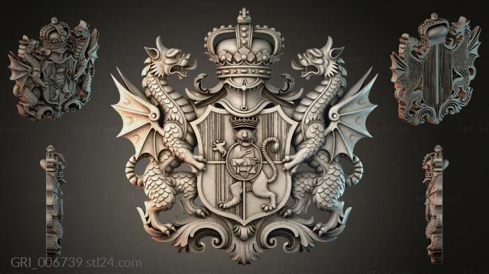 Гербы фентези (GRI_006739) 3D модель для ЧПУ станка