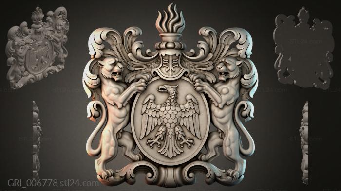 Гербы фентези (GRI_006778) 3D модель для ЧПУ станка