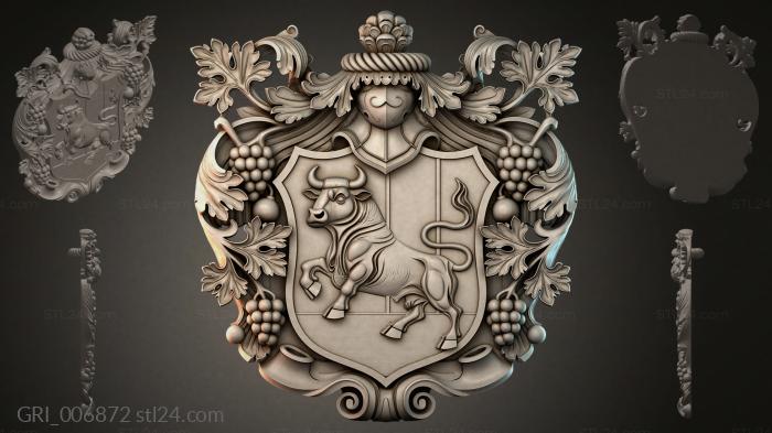 Гербы фентези (GRI_006872) 3D модель для ЧПУ станка