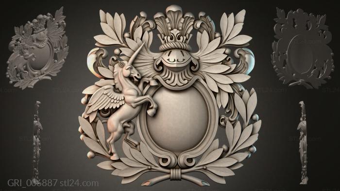 Гербы фентези (GRI_006887) 3D модель для ЧПУ станка