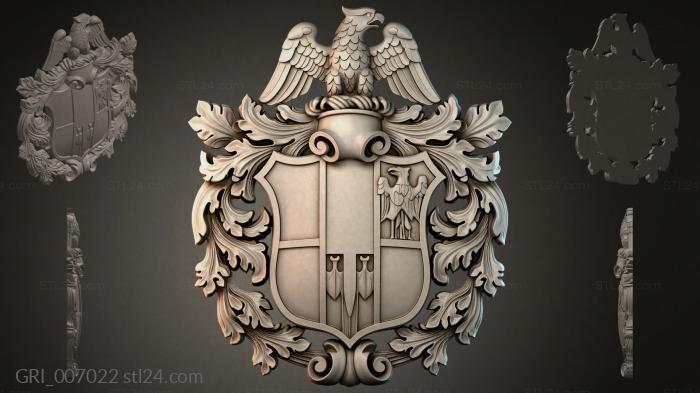 Гербы фентези (GRI_007022) 3D модель для ЧПУ станка