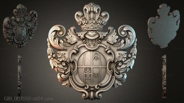 Гербы фентези (GRI_007050) 3D модель для ЧПУ станка
