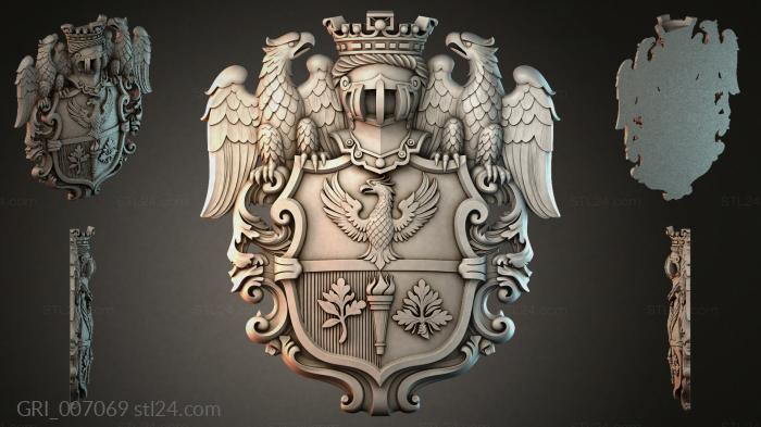 Гербы фентези (GRI_007069) 3D модель для ЧПУ станка