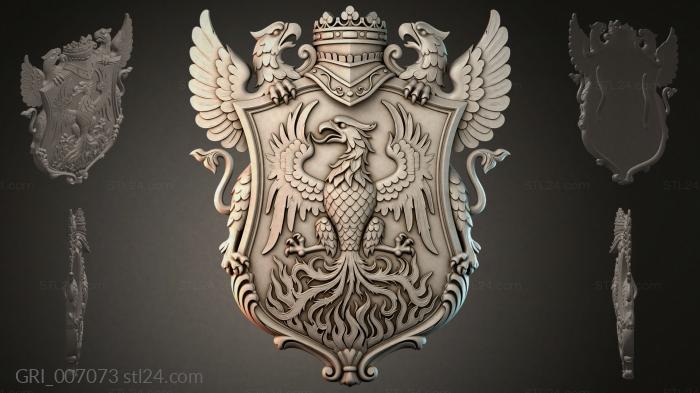 Гербы фентези (GRI_007073) 3D модель для ЧПУ станка
