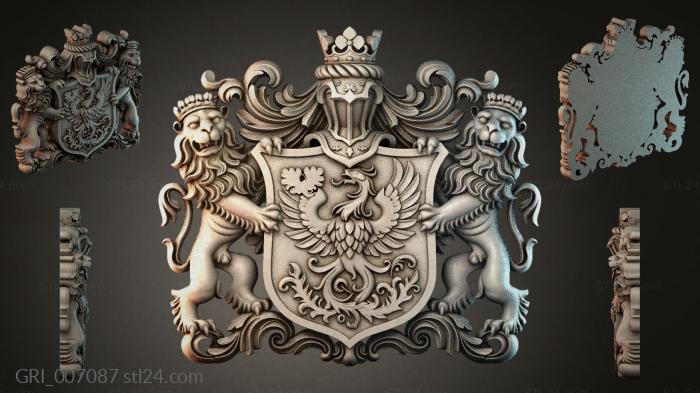 Гербы фентези (GRI_007087) 3D модель для ЧПУ станка