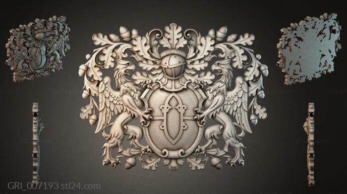 Гербы фентези (GRI_007193) 3D модель для ЧПУ станка