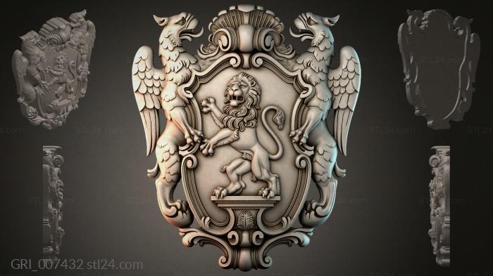 Гербы фентези (GRI_007432) 3D модель для ЧПУ станка