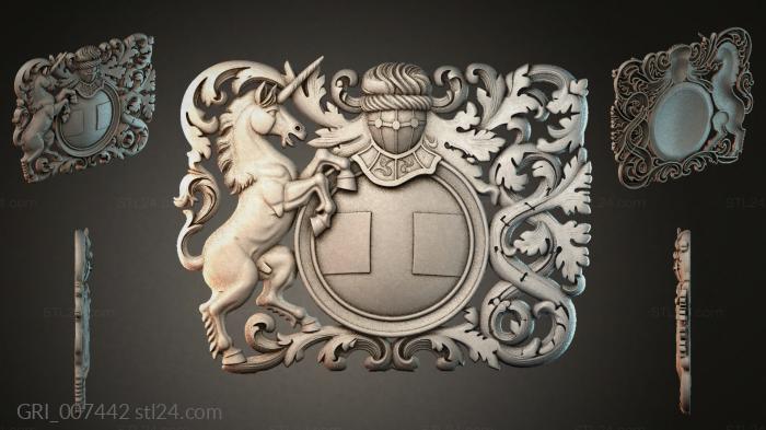 Гербы фентези (GRI_007442) 3D модель для ЧПУ станка