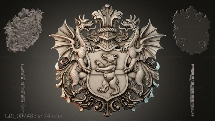 Гербы фентези (GRI_007483) 3D модель для ЧПУ станка