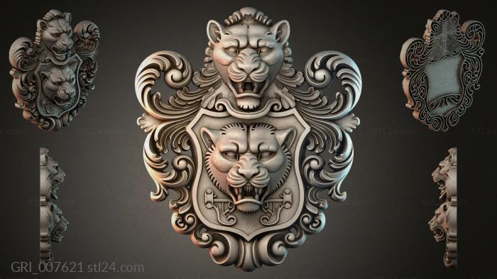 Гербы фентези (GRI_007621) 3D модель для ЧПУ станка