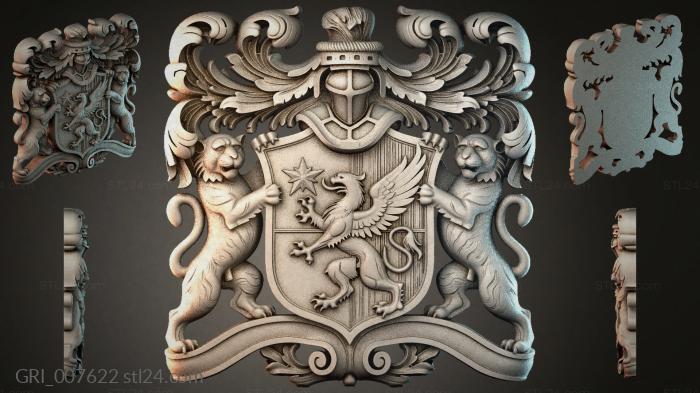 Гербы фентези (GRI_007622) 3D модель для ЧПУ станка