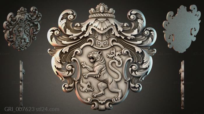 Гербы фентези (GRI_007623) 3D модель для ЧПУ станка