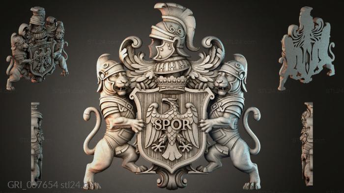Гербы фентези (GRI_007654) 3D модель для ЧПУ станка