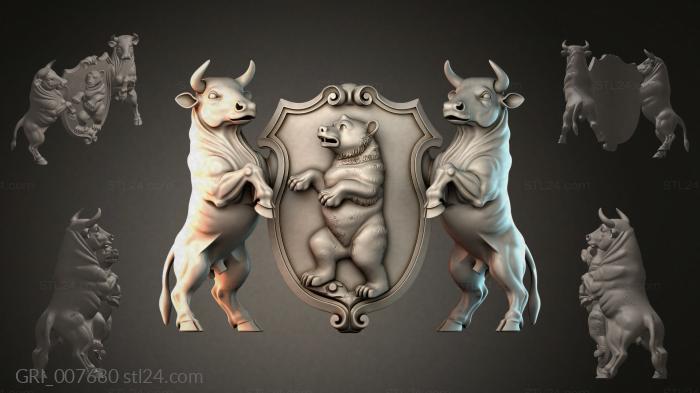 Гербы фентези (GRI_007680) 3D модель для ЧПУ станка
