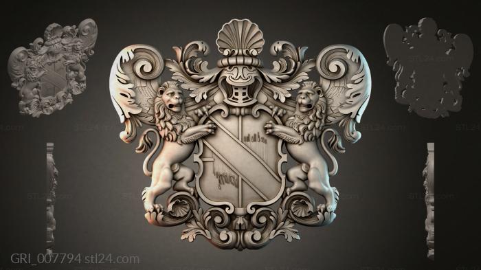 Гербы фентези (GRI_007794) 3D модель для ЧПУ станка