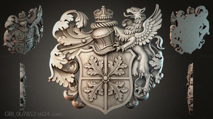 Гербы фентези (GRI_007852) 3D модель для ЧПУ станка