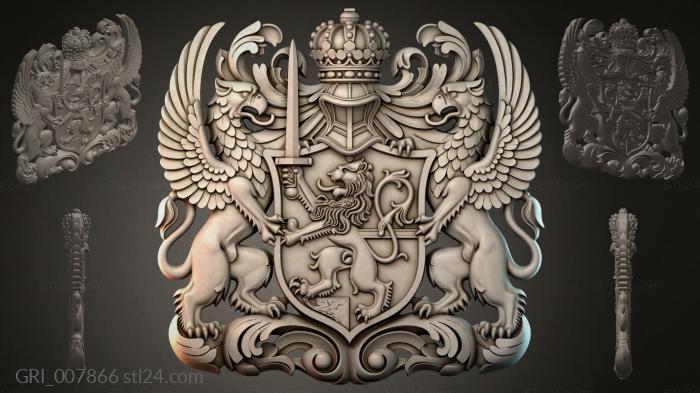 Гербы фентези (GRI_007866) 3D модель для ЧПУ станка