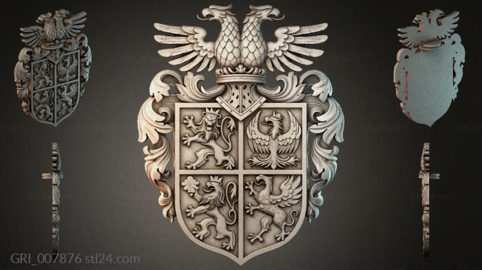 Гербы фентези (GRI_007876) 3D модель для ЧПУ станка