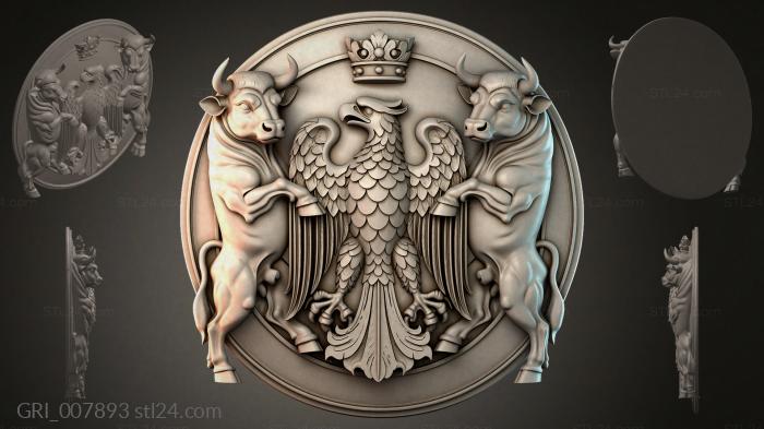 Гербы фентези (GRI_007893) 3D модель для ЧПУ станка