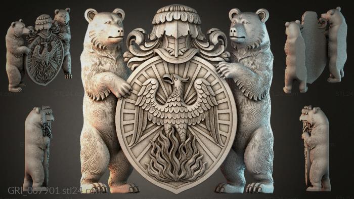 Гербы фентези (GRI_007901) 3D модель для ЧПУ станка