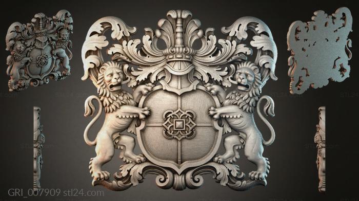 Гербы фентези (GRI_007909) 3D модель для ЧПУ станка