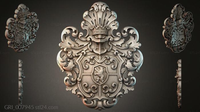 Гербы фентези (GRI_007945) 3D модель для ЧПУ станка