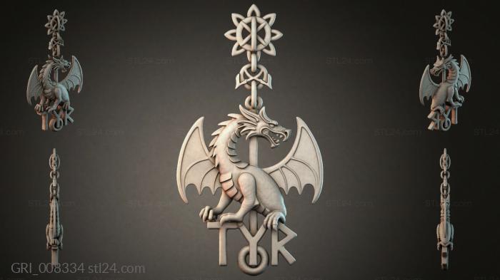 Гербы фентези (GRI_008334) 3D модель для ЧПУ станка