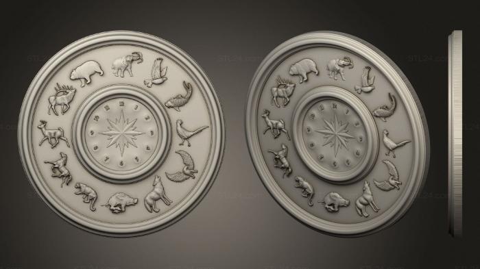 Горельефы и барельефы фэнтези (Часы для животных, GRLFF_0072) 3D модель для ЧПУ станка