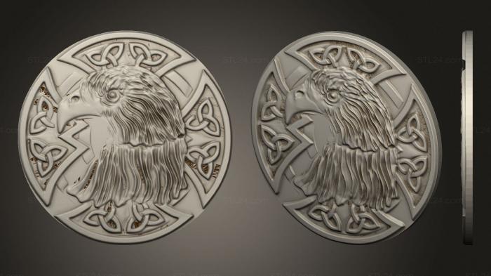 Горельефы и барельефы фэнтези (Кельтский орел, GRLFF_0129) 3D модель для ЧПУ станка