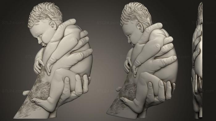 Горельефы и барельефы фэнтези (Руки Отца Поддерживают Ребенка, GRLFF_0137) 3D модель для ЧПУ станка