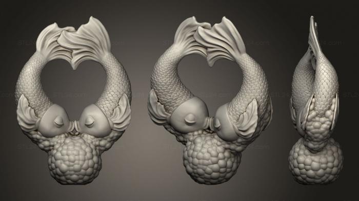 Горельефы и барельефы фэнтези (Рыба с пузырем 2, GRLFF_0138) 3D модель для ЧПУ станка