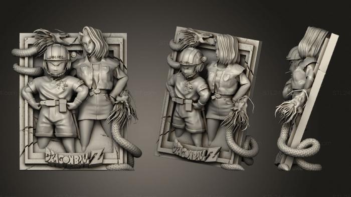 High reliefs and bas-reliefs of fantasy (KP 18 Dragon Ball Z, GRLFF_0175) 3D models for cnc